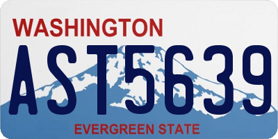 WA license plate AST5639