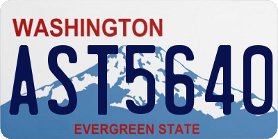 WA license plate AST5640