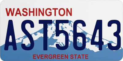 WA license plate AST5643