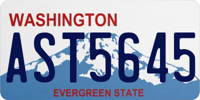 WA license plate AST5645