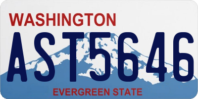 WA license plate AST5646