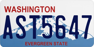 WA license plate AST5647