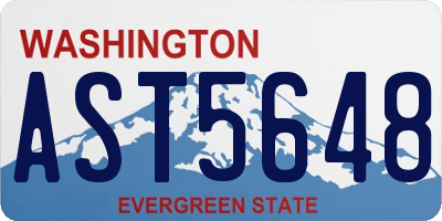 WA license plate AST5648