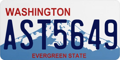WA license plate AST5649