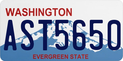 WA license plate AST5650