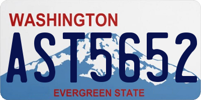 WA license plate AST5652