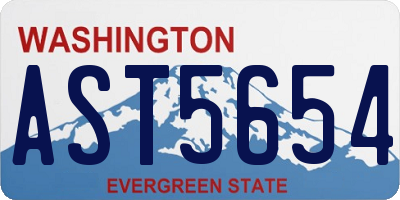 WA license plate AST5654