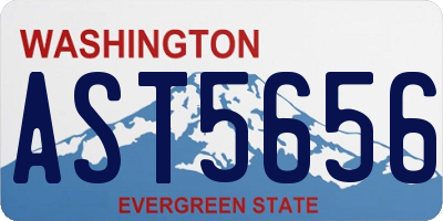 WA license plate AST5656