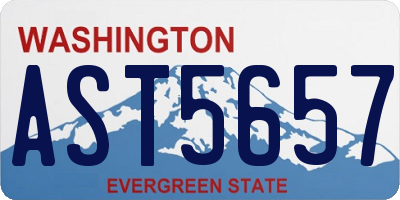 WA license plate AST5657