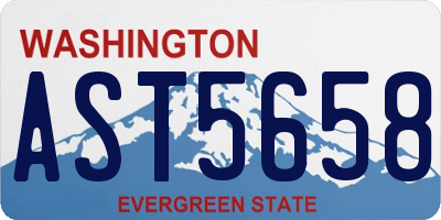 WA license plate AST5658