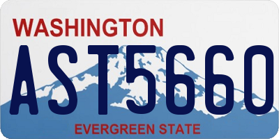 WA license plate AST5660