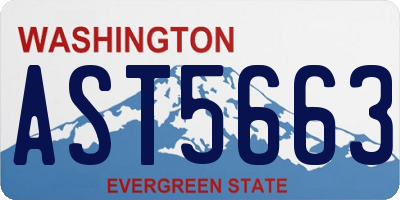 WA license plate AST5663