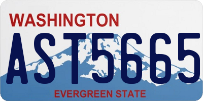 WA license plate AST5665