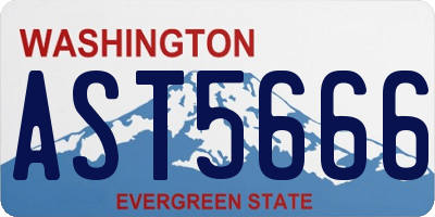 WA license plate AST5666