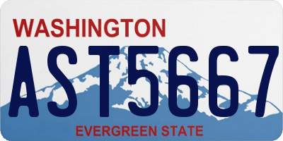 WA license plate AST5667