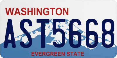 WA license plate AST5668