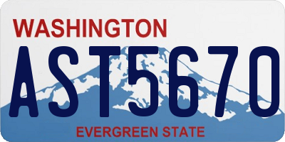 WA license plate AST5670