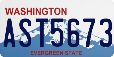 WA license plate AST5673