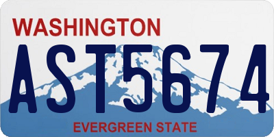 WA license plate AST5674