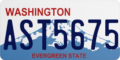WA license plate AST5675