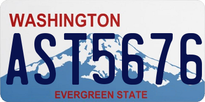 WA license plate AST5676