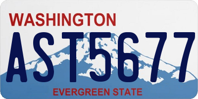 WA license plate AST5677