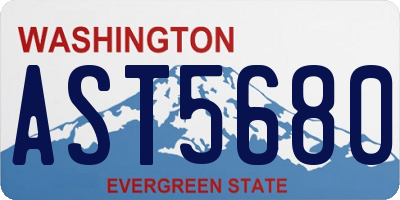 WA license plate AST5680