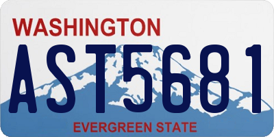 WA license plate AST5681