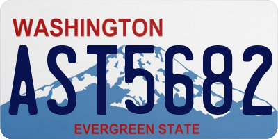 WA license plate AST5682