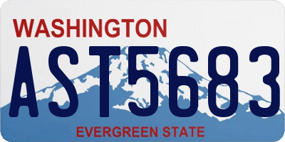 WA license plate AST5683