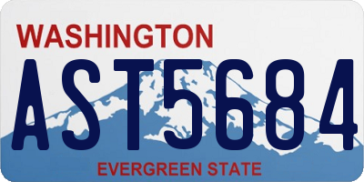 WA license plate AST5684