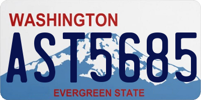 WA license plate AST5685