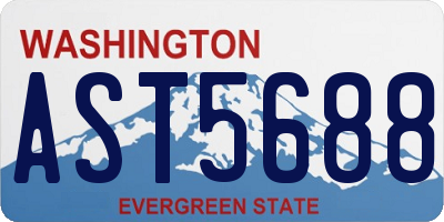 WA license plate AST5688