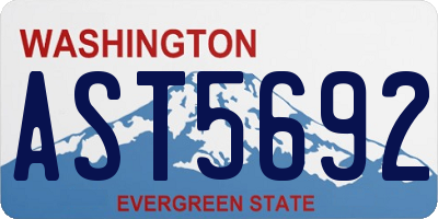 WA license plate AST5692