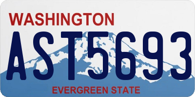 WA license plate AST5693