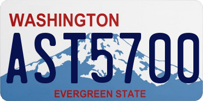 WA license plate AST5700