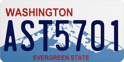 WA license plate AST5701