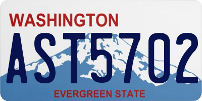 WA license plate AST5702