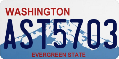 WA license plate AST5703