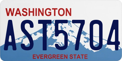 WA license plate AST5704