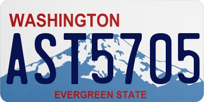 WA license plate AST5705