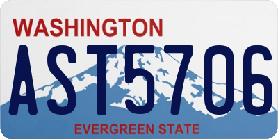 WA license plate AST5706