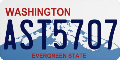 WA license plate AST5707