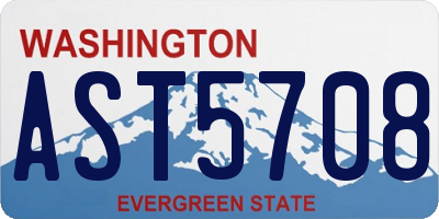 WA license plate AST5708