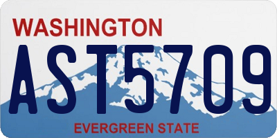 WA license plate AST5709