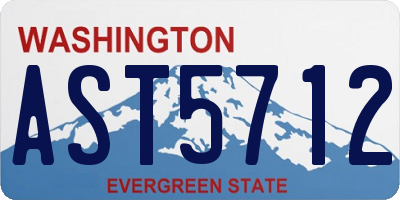 WA license plate AST5712