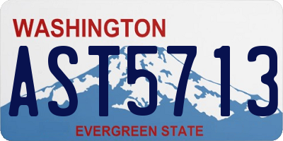 WA license plate AST5713