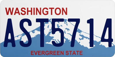 WA license plate AST5714
