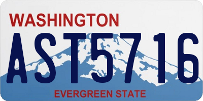 WA license plate AST5716