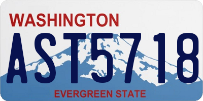 WA license plate AST5718